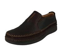 Clarks Mens Active Air Cushioned Slip On Shoes Nature 5 Walk - Dark Brown Combi Leather - UK Size 9.5H - EU Size 44 - US Size 10.5W