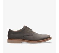 Clarks for man. 26176083 Atticus LTLace dark grey leather shoes (45), Flat, Laces, Casual