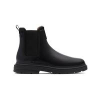 Clarks Mens Badbury Easy Black Leather Ankle Boots