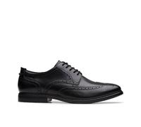 Clarks Banbury Tip Leather Brogue Shoes, Black, Size 7, Men Black