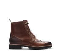 Clarks Men's Batcombe Lord Dark Tan Leather Ankle Boots, Lace Up in Brown | Size: 7-Standard Fit Clarks Brown 7-Standard Fit