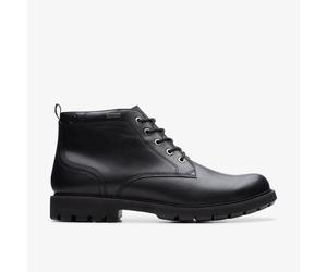 Clarks Mens Batcombe Mix GORE-TEX Black Leather Ankle Boots,Lace Up Leather