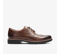 Clarks Mens Batcombe Wing Dark Tan Leather Brogues Leather Casual
