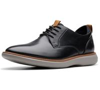 Clarks Men's Brantin Plain Oxford, Black Leather, 10 Wide