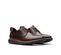 Clarks Men's Brantin Plain Oxford, Dark Brown Leather, 7