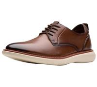 Clarks Men's Brantin Plain Oxford, Dark Tan Leather, 7 UK Wide