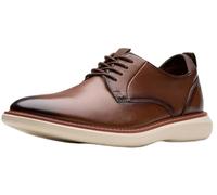 Clarks Men's Brantin Plain Oxford, Dark Tan Leather, 8 UK