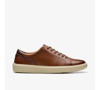 Clarks Mens Brodin Lace Dark Tan Lea Trainers - Brown - Size UK 8