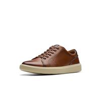 Clarks Men's Brodin Lace Sneaker, Dark Tan Leather, 8