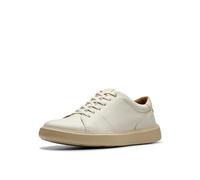 Clarks Men's Brodin Lace Sneaker, White Leather, 9 UK