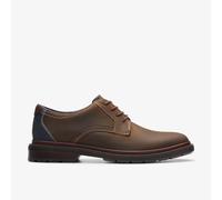 Clarks Mens Burchill Derby Beeswax Leather Shoes - Brown - Size UK 8