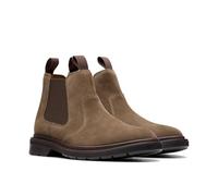 Clarks Men's Burchill Up Chelsea Boot, Taupe Suede, 6 UK