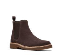 Clarks Men's Clarkdale Easy Chelsea Boot, Dark Brown Suede, 10