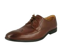 Clarks Mens Clarks Brogue Detailed Shoes Bampton Wing - Mahogany - UK 7