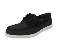 Clarks Mens Clarks Relaxed Style Lace Up Deck Shoes Bratton Boat - Navy - UK 8