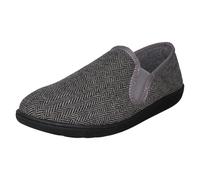 Clarks Mens Clarks Textile Slip On Twin Gusset Slippers King Ease - Dark Grey - UK 12