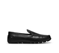 Clarks Mens Corsley Plain Black Leather Loafers,Slip Ons