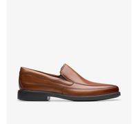 Clarks Mens Cosgrove Free Dark Tan Leather Loafers,Slip Ons Leather Smart