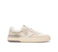 Clarks Men's Courtlite 2 Lo Off-White Suede Trainers, Lace Up in White | Size: 8.5-Standard Fit Clarks White 8.5-Standard Fit