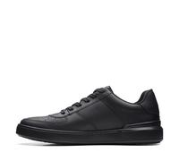 Clarks Men's Courtlite Tie Sneaker, Black Black Leather, 7 UK