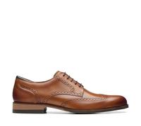 Clarks Men's Craft Arlo Limit Brogue Tan Leather Brogues, Oxford Shoes, Lace Up in Brown | Size: 6.5-Wide Fit Clarks Brown 6.5-Wide Fit