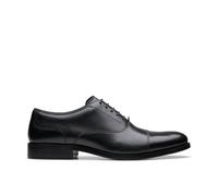 Clarks Mens Craft James Cap Black Leather Oxford Shoes,Lace Up