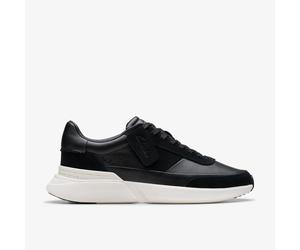 Clarks Mens Craft Pace Black Leather Trainers Leather Sports
