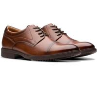 Clarks Men's Eldredge Cap Oxford, Dark Tan Leather, 9 Wide