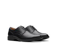 Clarks Mens Eldredge Plain, Black Leather, 7