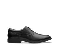 Clarks Mens Eldredge Plain Black Leather Oxford Shoes,Lace Up