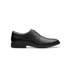 Clarks Men's Eldredge Plain Black Leather Oxford Shoes, Lace Up | Size: 7/Standard Fit