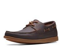 Clarks Men's Ferius Coast Boat Shoe, Dark Tan Lea, 7 UK