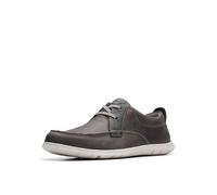 Clarks Men's Flexway Lace Boat Shoe, Light Grey Leather, 9 UK