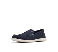 Clarks Men's Flexway Step Loafer Flat, Navy Suede, 8 UK