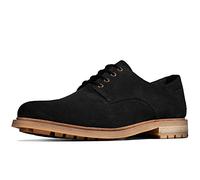 (9.5 (Adults')) Clarks Foxwell Hall Black Suede Leather Lace Up Mens Oxford Shoes 261480047