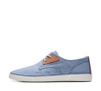 Clarks Men's Gereld Tie Sneaker, Blue Textile, 6 UK