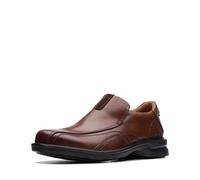 Clarks Men's Gessler Step Loafer, Dark Tan Leather, 10 UK Wide