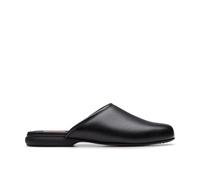 Clarks Mens Harston Mule Black Leather Slip Ons,Slippers