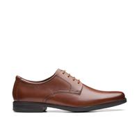 Clarks Mens Howard Walk Dark Tan Leather Derby Shoes,Lace Up