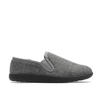 Clarks Mens King Ease Dark Grey Interest Slip Ons,Slippers