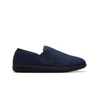 Clarks Mens King Ease Navy Interest Slip Ons,Slippers