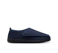 Clarks Mens King Riptape Slipper Dark Grey Felt Slip Ons,Slippers