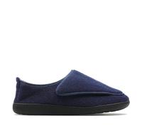 Clarks Mens King Riptape Slipper Dark Grey Felt Slip Ons,Slippers