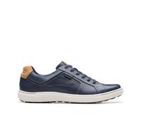 Clarks Men's Mapstone Lace Navy Leather Trainers, Lace Up in Blue | Size: 10-Standard Fit Clarks Blue 10-Standard Fit