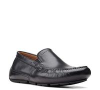 Clarks Men's Markman Plain Driving Style Loafer, Black Leather, 6.5 UK