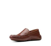Clarks Men's Markman Plain Moccasin, Dark Tan Leather, 7.5 UK