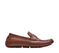 Clarks Men's Markman Way Slipper, Dark Tan Lea, 44.5 EU