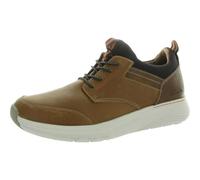 Clarks Men's Motion Trek EZ Sneaker, Dark Tan Leather, 10.5 Wide, Dark Tan Leather, 9.5 UK Wide
