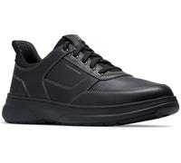 Clarks Men's Mullan Easy Shoes, Black Leather, 7.5 UK