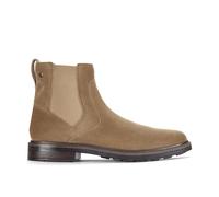 Clarks Men's Newford Easy Dark Sand Suede Ankle Boots, Chelsea Boots in Beige | Size: 11-Standard Fit Clarks Beige 11-Standard Fit